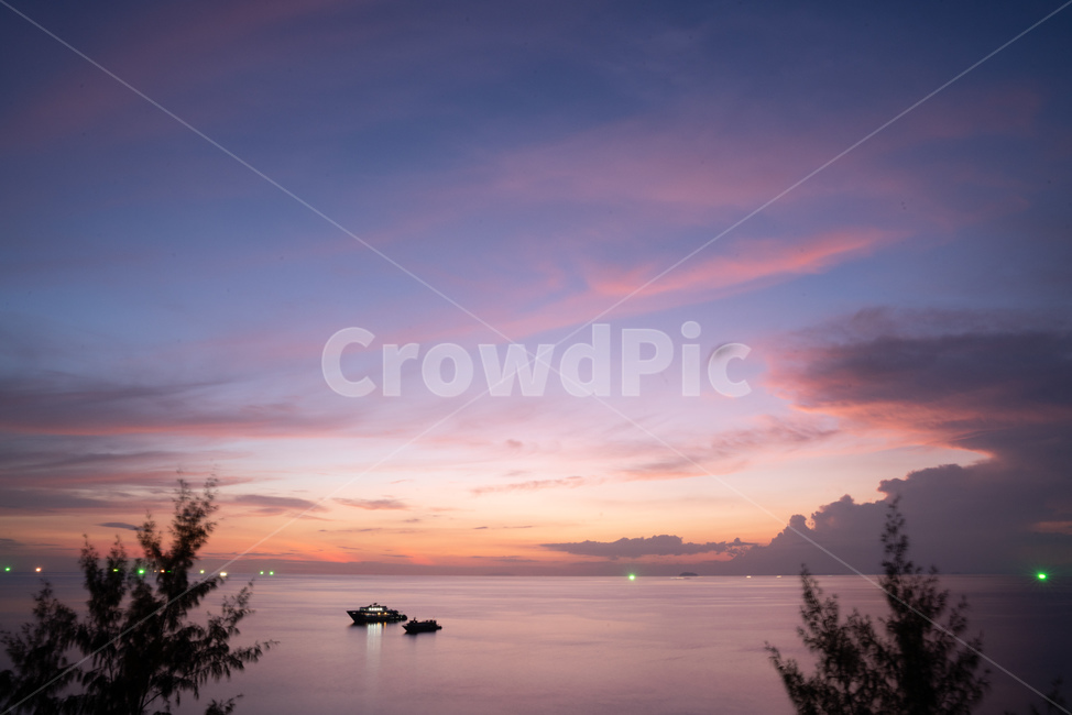 노을,sunset,핑크,pink,하늘,sky,clouds,구름,해질녘,그라데이션,바다,배,ship,boat,sea,자연,풍경,nature,landscape,outdoors,옥외,land,땅,shoreline,해안선,water,물,ocean,대양,tree,나무,plant,식물