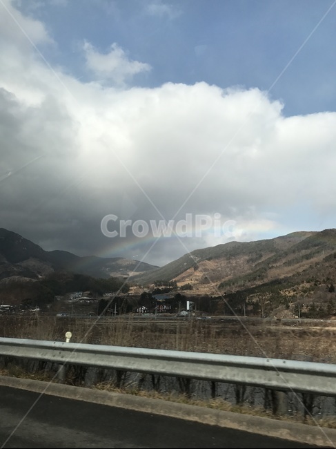 road,구름,무지개,도로,cloud