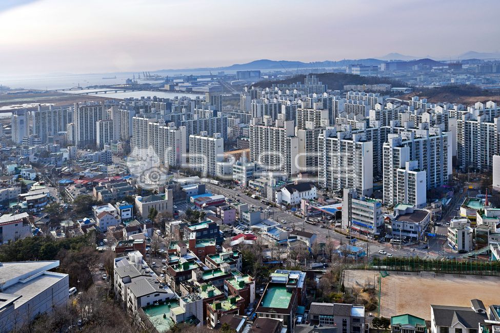 Incheon,Cheongnyangsan Mountain,Incheon cityscape,Songdo New Town,apartment,building