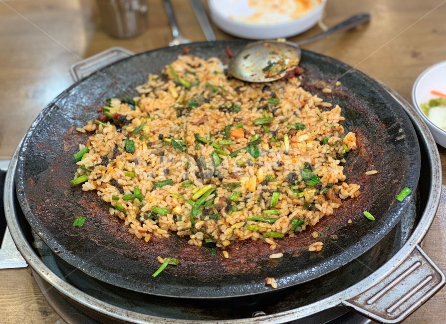 Teppan Fried Rice,fried rice,Octopus fried rice,Korean,cooking