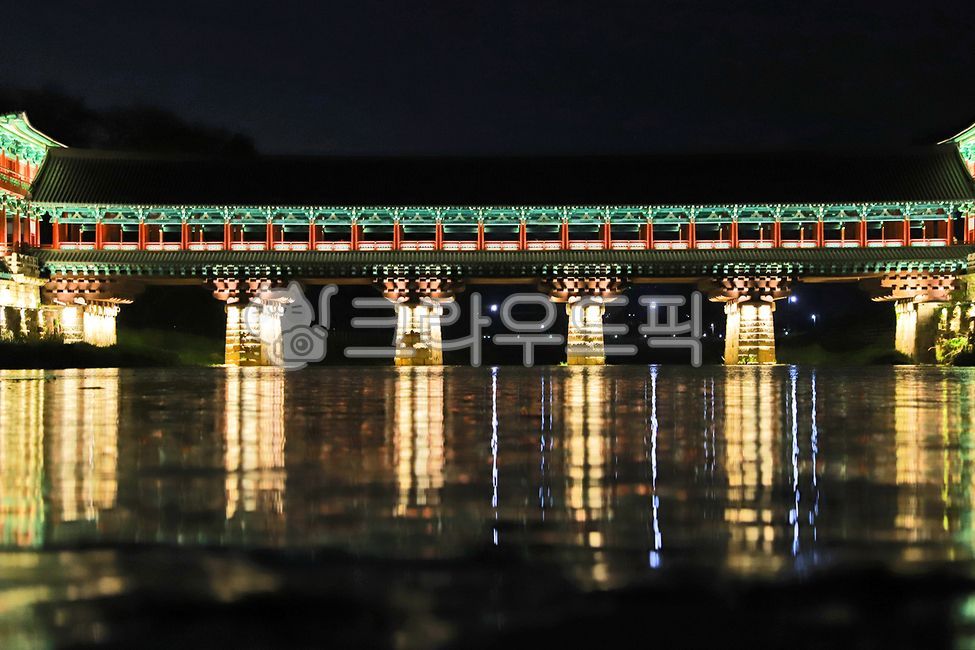 night view,reflection,night,lighting,water,Gyeongju,Woljeong Bridge,Hanok,bridge,Gyeongju night view,evening,lights