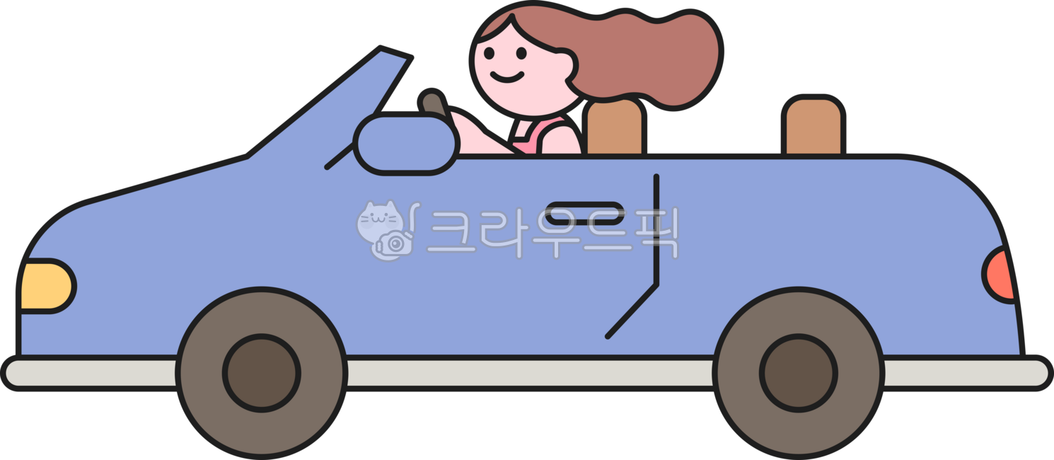 outline,cute,simple,simple,illustration,small and cute,car,transportation,vehicle,moving,means of transport,driver,on the road,convertible,sports car,open car