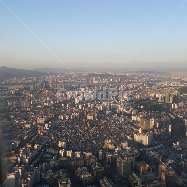 항공샷,하늘,도시풍경,도시,비행기