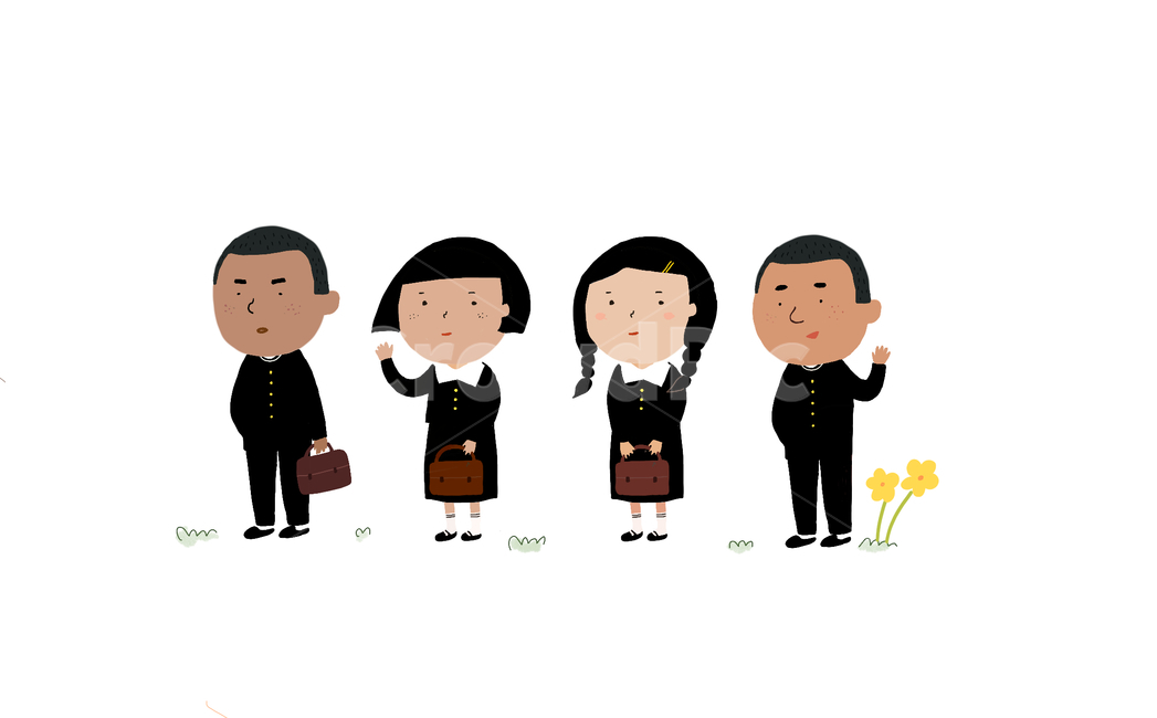 일러스트,교복일러스트,추억의,60년대교복,70년대교복,옛날학생,교복,남학생,여학생,교육,학교,공부,education,learning,study,school,그래픽,일러스트레이션,graphic,illustration