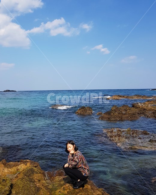 바다,자연,인물,파도,시원,여자,사람,젊음