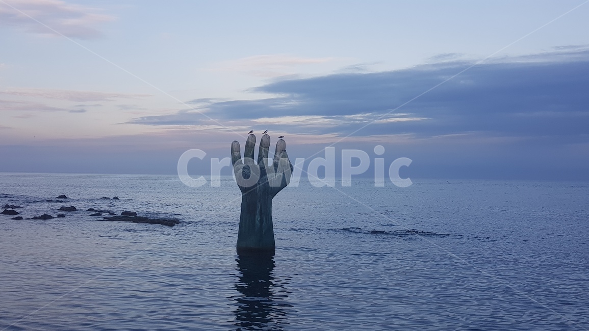 포항,관광지,호미곶,상생의손,한국,조각상,동상,석상,조형물,statue,bronze statue,stone statue