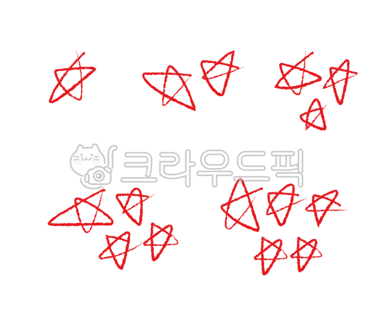 Important mark,star,grading,star illustration,Colored pencil illustration,color pencil,red star,five stars,spot color pencil