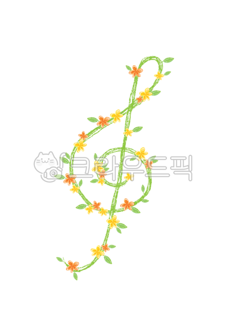 note,deco,Nukki,cute,spring,music,advertisement,season,flower border,decoration,vine,music symbol,musicalsymbols,border,treble clef,Decoration material,sticker,banner,label,flower,cuteness,illustration,frame