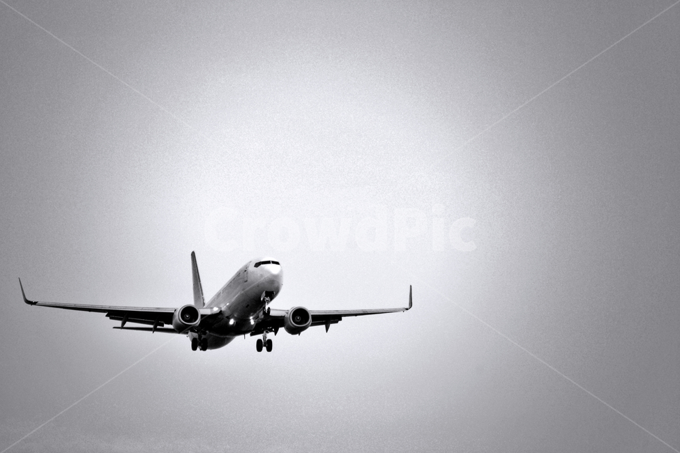 sky,flight,takeoff,Airline,airplane,airliner,Grayscale