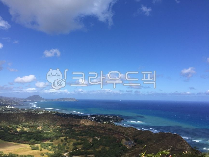 sky,cloud,Diamond Head Summit,Coast,nature,Hawaii Diamond Head