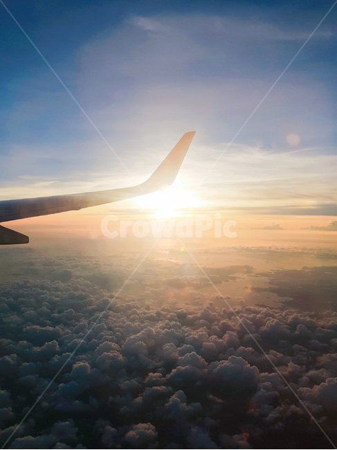 자연,sky,하늘,비행기,노을,한국,교통,교통수단,traffic,transportation