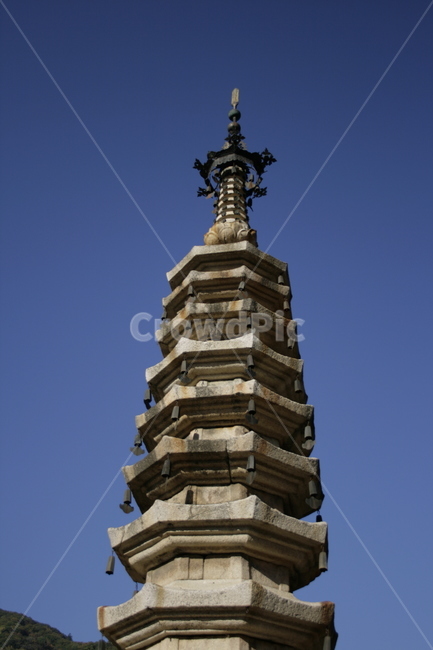 월정사,팔각구층석탑,국보,석탑,유물,하늘,한국전통,한국문화,korean traditional,korean culture,건축물,건물외관,exterior,building,structure,architecture,construction