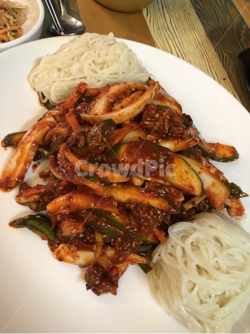 소면,음식,오이무침,골뱅이,조리