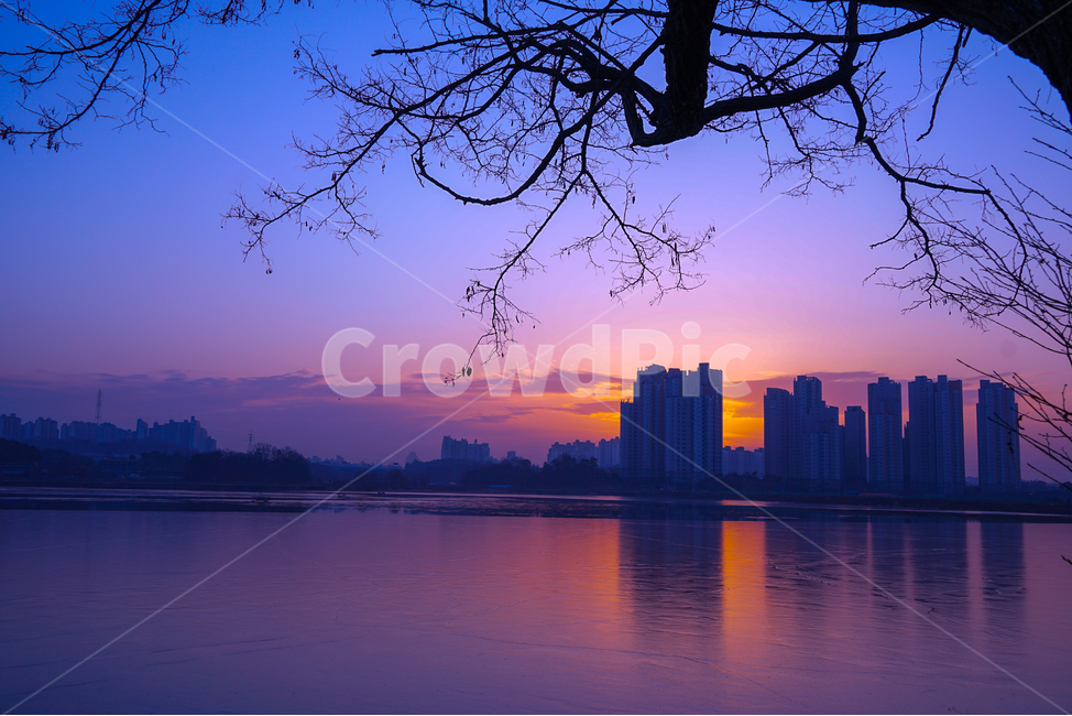 호수,여명,새벽,풍경,겨울,계절,자연,나무,식물,도시,풍경,city,landscape,한국도시풍경,한국도시경관,korea cityscape,nature,outdoors,옥외,sky,하늘,red sky,붉은 하늘,sunset,일몰,dawn,dusk,황혼