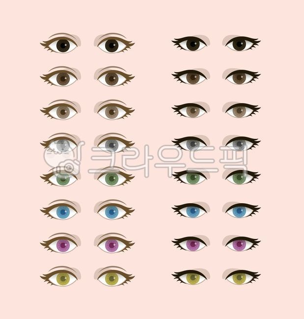 다양한,종류,눈,눈동자,안구,렌즈,컬러,색,색상,색깔,아시안,동양인,서양인,쌍커풀,검은,검정,검정색,갈색,회색,초록,초록색,파란,파란색,분홍,분홍색,붉은,노란,노란색,뷰티,미용,예쁜,여자,여성,캐릭터,만화,아이콘,일러스트,세트,비교