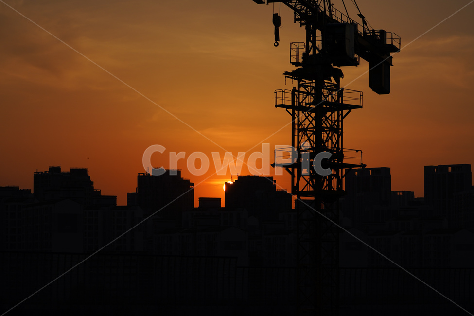 constructioncrane,건설크레인,실루엣,silhouette,크레인,건설,건설현장,crane,빌딩,building,construction,건축,건물,sunset,노을,기중기
