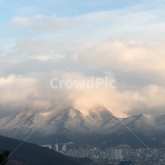 눈,산,구름,풍경,운치,겨울,계절,winter,season