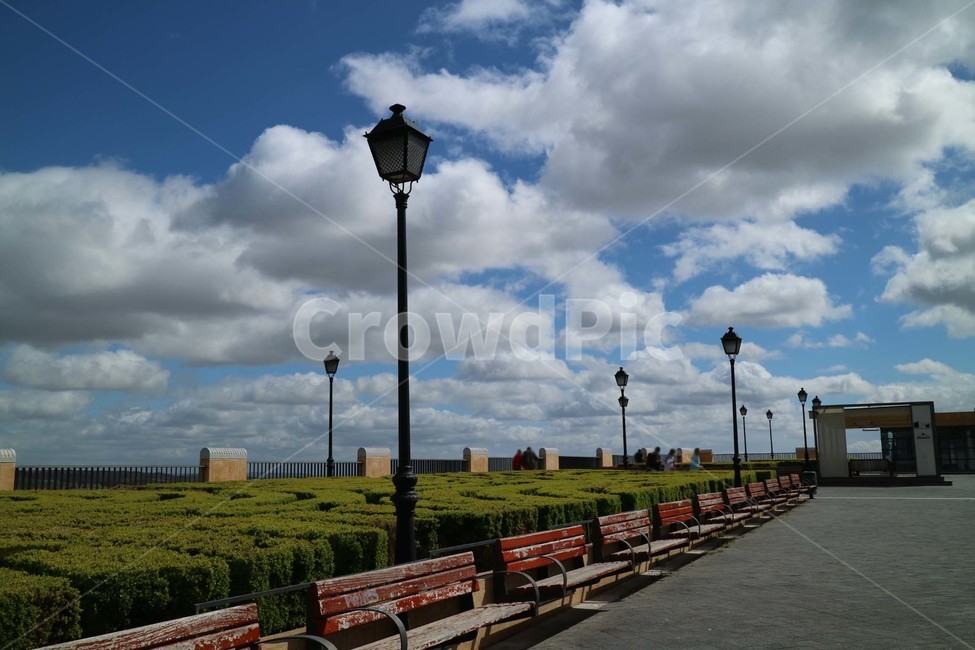 벤치,가로등,하늘,구름,풍경,자연,사람,해외,외국,spain
