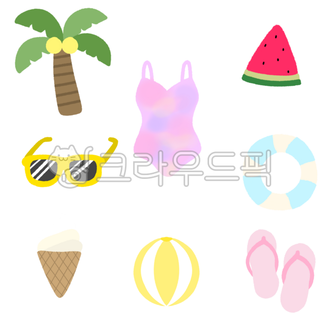 Summer,summer image,summer illustration,summer picture,beach,palm tree,watermelon,swimsuit,sunglasses,slippers,sandals,ice cream,soft cone,sea,ice cream,vacation,tube,beach ball,seaside,afterglow,summer vacation,sunglasses,summer,va