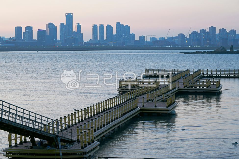 Songdo New City,Stork Bridge,Oido,beach,Siheung Oido,sunset,evening sun,sea