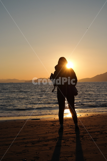 바다,해질녁,역광,포토그래퍼,해변,친구,노을,부산,부산바다