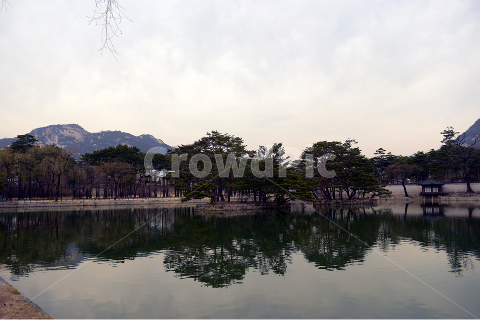 경복궁,경회루,연못,자연,옥외,그림자,반영