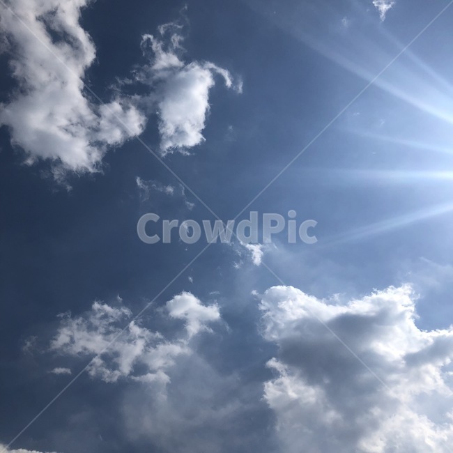 푸른,맑은,하늘,태양,햇빛,구름,뭉게구름,cloud,sky,sun,자연,풍경,nature,landscape,sunlight,outdoors,옥외,light,빛,flare,플레어