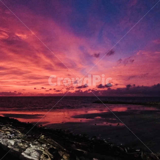 노을,갯벌,감성,자연,하늘,예쁜하늘,구름,풍경,nature,sunset,beach,ocean,바닷가,해변,썰물,landscape,따듯한,sky,clouds