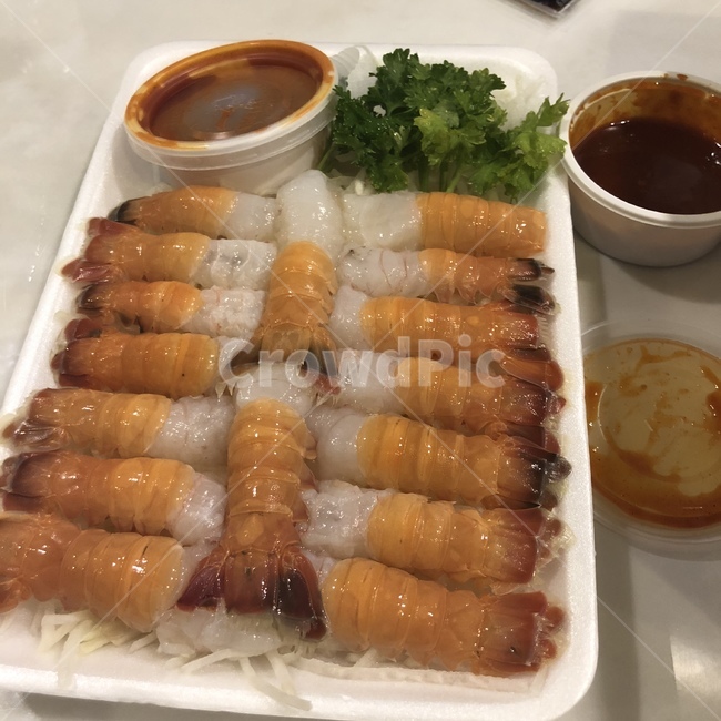 새우,딱새우,회,음식,딱