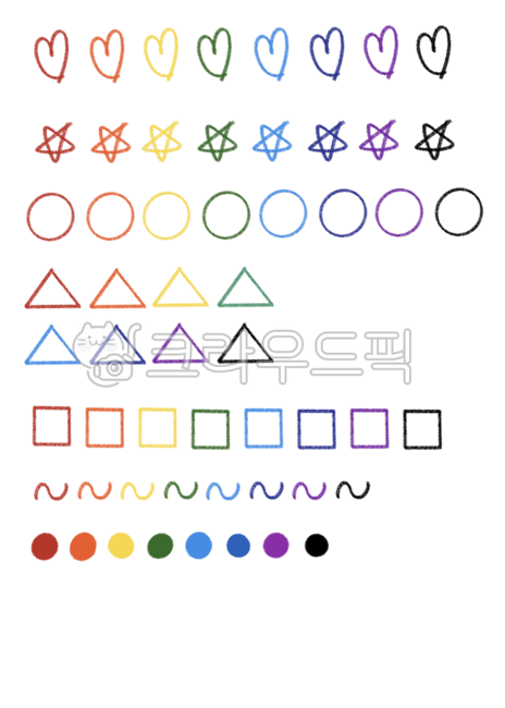 다꾸,굿노트,일러스트,png,스티커,도형,하트,별,세모,네모,동그라미