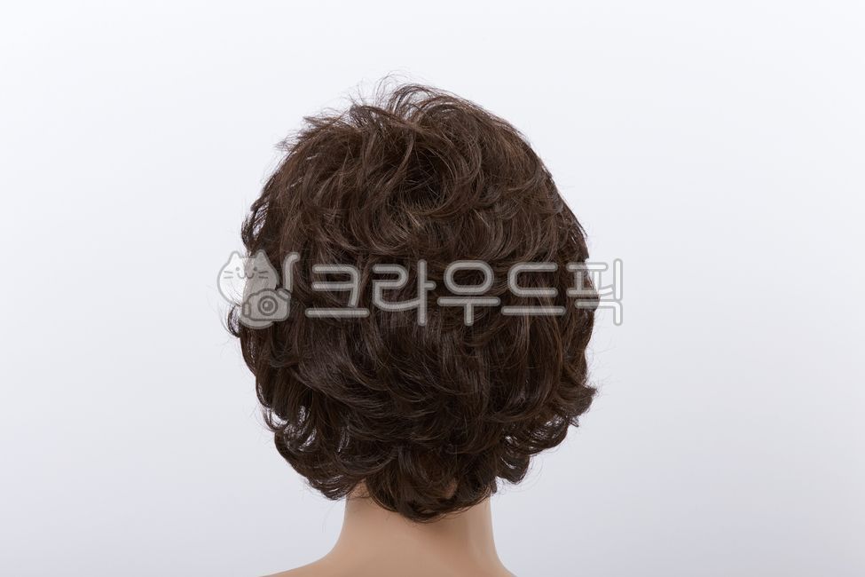 close up,The back,mannequin,still life,white background,head,hair,wig,hair style,style