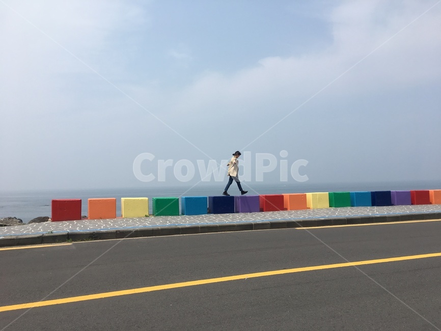 사람,제주도,도두항,무지개,여행