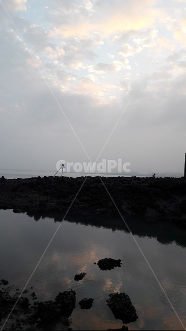 서해안,바닷가,아침,바다풍경,가을,일출,흐린,구름,자연,갯벌,nature,land,자연,풍경,nature,landscape,tower,탑,architecture,건축물,building,건물,outdoors,옥외,땅