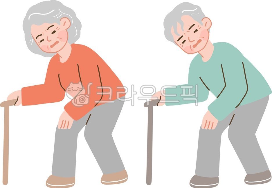 Arthritis,osteoporosis,knee,joint,elderly,pain,treatment,suffering,cane,senior,grandmother,grandfather,elderly illustration,illustration,grandfather illustration,grandmother illustration