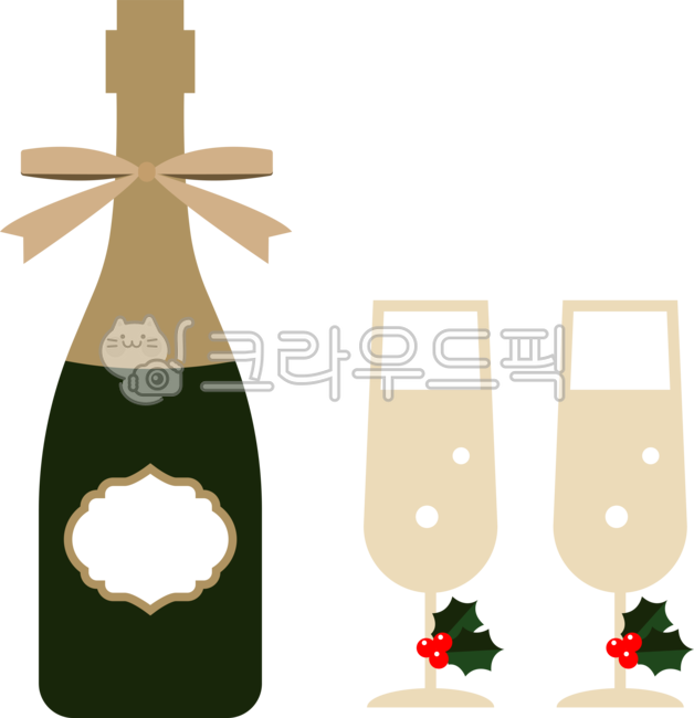 크리스마스,성탄절,크리스마스장식,장식,겨울,기념일,휴일,메리크리스마스,아이콘,샴페인,술,술잔,리본,축하주,기념주,샴페인잔,포인세티아,호랑가시나무