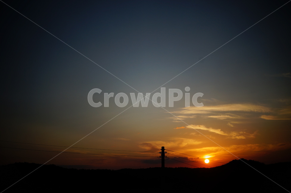 일몰,저녁,sunset,sundown,하늘,저녁하늘,전주,전봇대,구름,해질녁