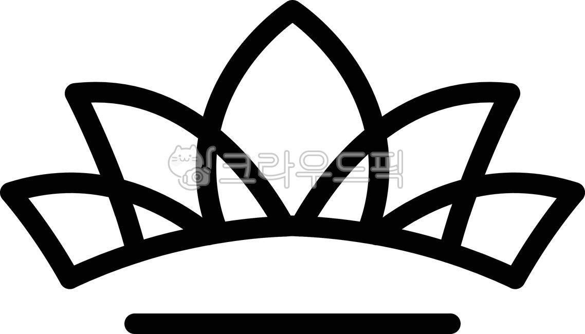 crown,lotus,pictogram,black,simple,outline,princess,queen,beauty,splendor,luxury
