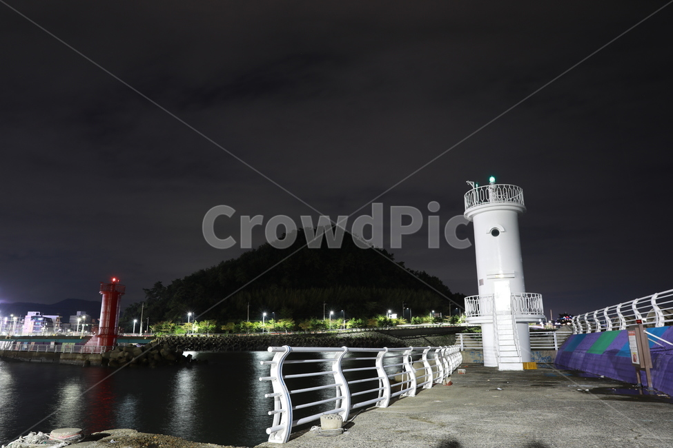 바다,야경,light,부산,불빛,등대,등대,lighthouse,banister,난간,handrail