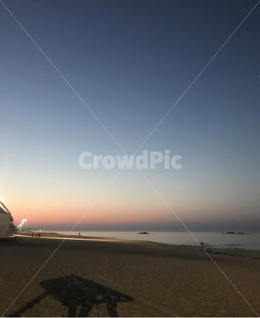 노을,해안가노을,바다노을,모래사장,바다풍경,파스텔하늘,하늘풍경