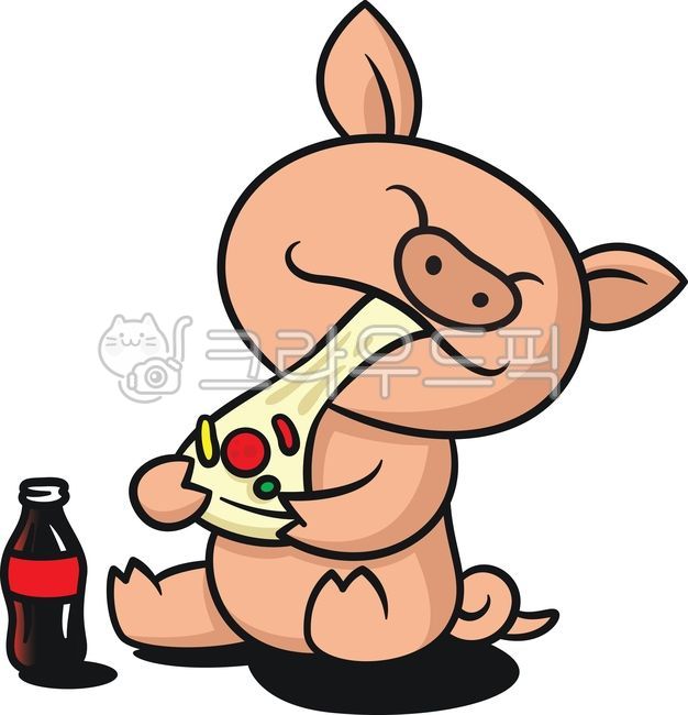 Cola,Pig story,Pig drawing,pig character,Pizza Cheese,Pizza Cola,Midnight Snack,pizza delivery,pig,animal characters,cheese,pizza,Pig illustration,animal,mukbang,Pizza mukbang