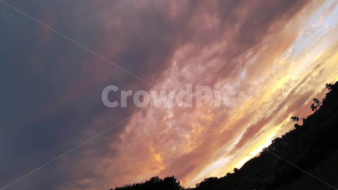 구름,하늘,석양,노을,도시,야경,저녁,구름낀,sunset,cloud,붉은,노란,자연,풍경,nature,landscape,outdoors,옥외,sky