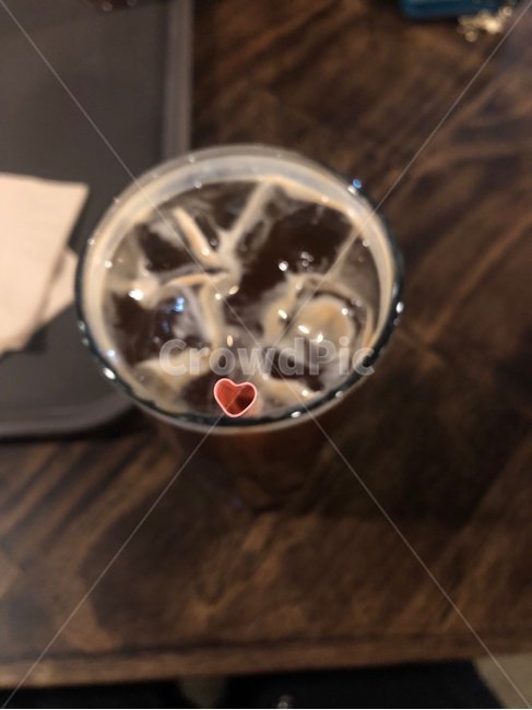 하트,빨대,빨대하트,아메리카노,커피