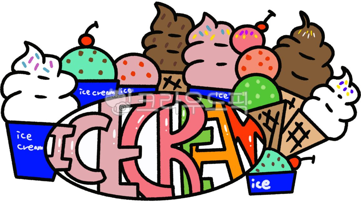 icecream,corn,cup,콘,컵,여러가지맛,민트,밀크,초코,맛