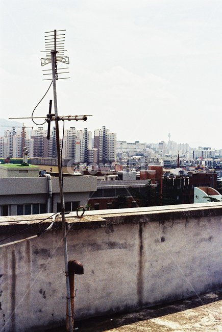 옥상,주택,필름카메라,안테나,감성,노이즈,전경,주택가,거친