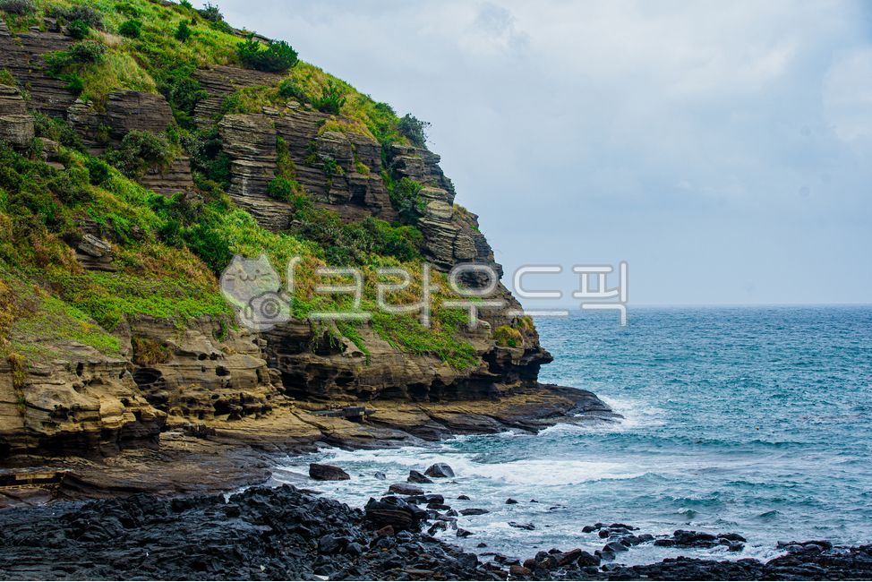 제주도,한국,풍경,용머리해안,바다,바위,절벽,사암,관광지,명소