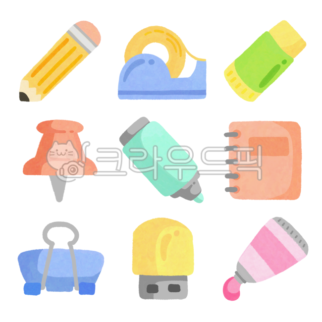 glue,usb,icon,Good Note,paint,tape,highlighter,school,design elements,stationery,decoration,writing instrument,tack,Notebook,hand drawing,sticker,png,tongs,pencil,Dakku,scotch tape,illustration,new semester