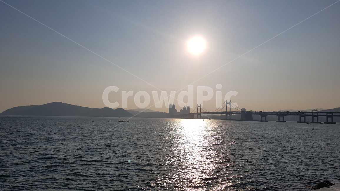 광안리,늦은오후바다,광안대교,화창,햇살