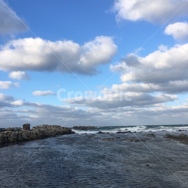 구름,바다,파도,바위,맑음,날씨,자연,풍경,nature,landscape,outdoors,옥외,weather,cloud,sky,하늘,cumulus,적운