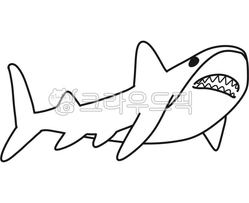 바다생물,바다생물그림,바다생물일러스트,해양생물,해양생물그림,해양생물일러스트,색칠도안,상어,상어그림,상어일러스트