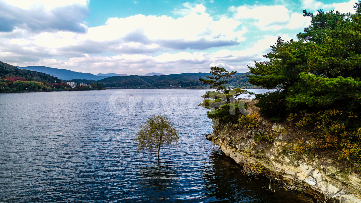 저수지,물,나무,하늘,구름,자연,자연,풍경,nature,landscape